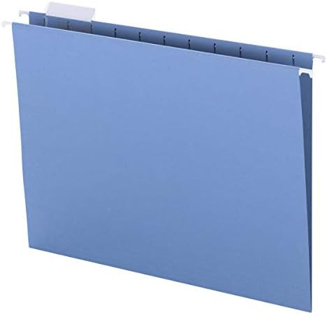 Smead Colored Hanging File Folder with Tab, 1/5-Cut Adjustable Tab, Letter Size, Blue, 25 per Box... | Amazon (US)
