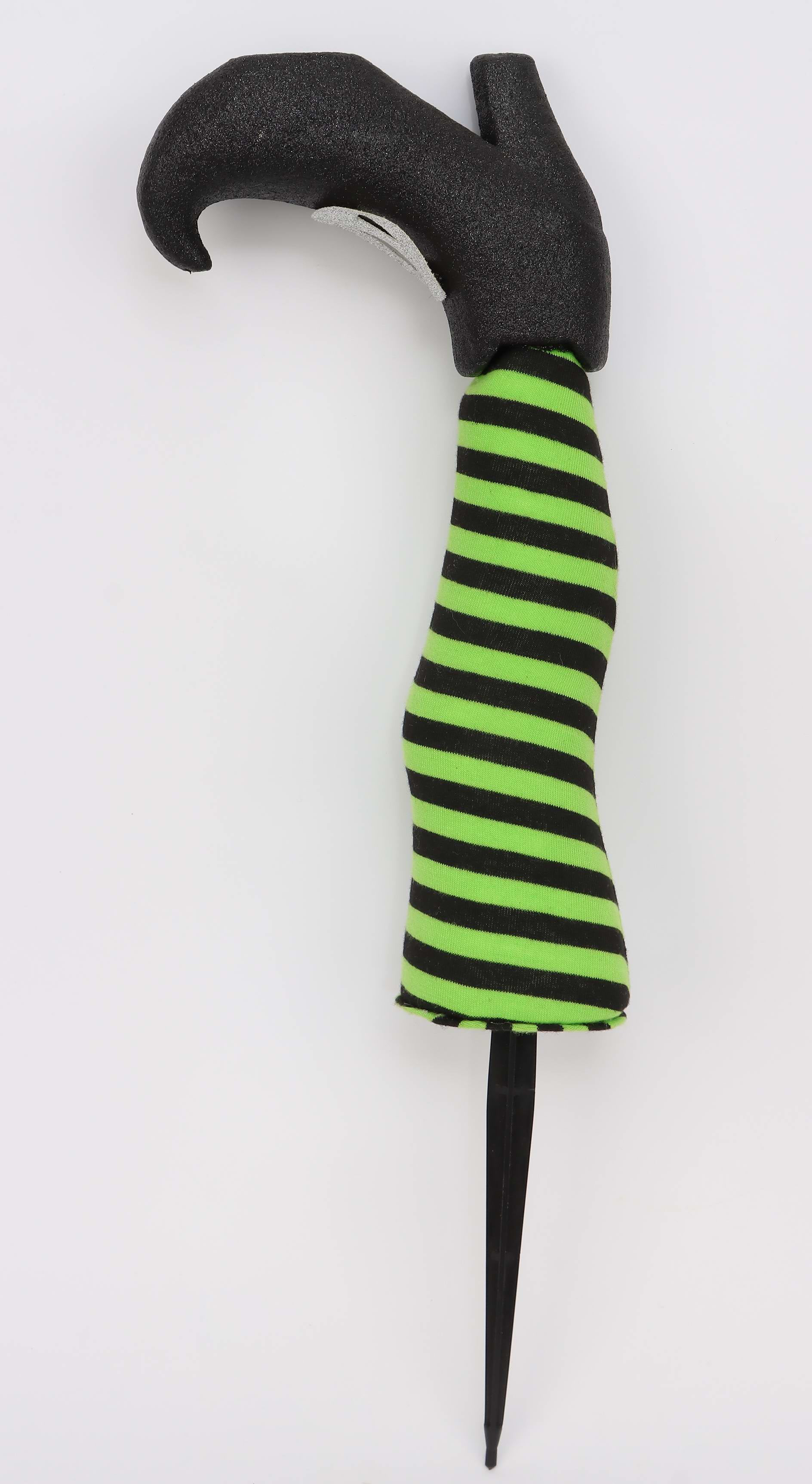 Way To Celebrate Halloween Striped Witch Leg Yard Stake, Green | Walmart (US)