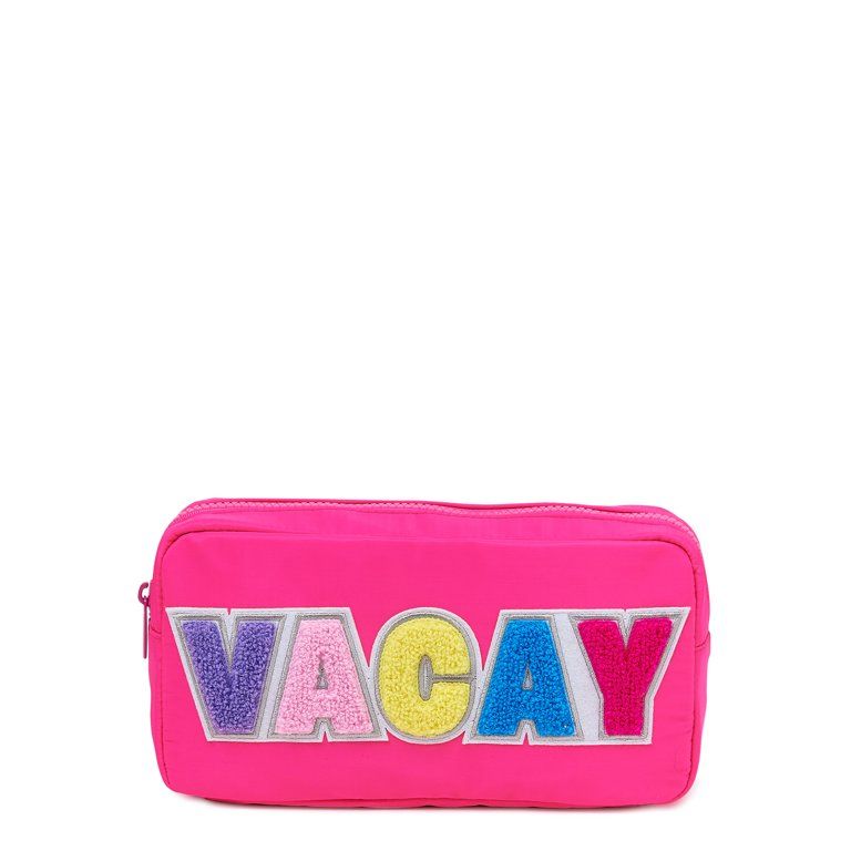 No Boundaries Women's Zip-Top Pouch Fuchsia Vacay | Walmart (US)