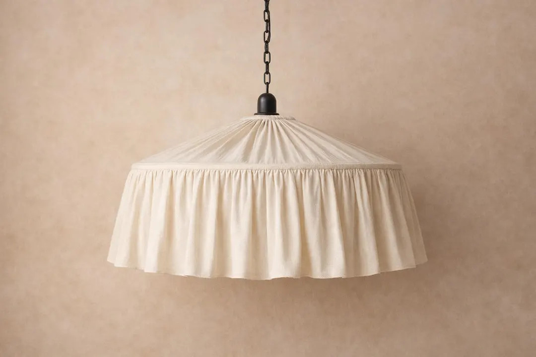 Off White Pleated Linen Lampshade | Etsy (US)