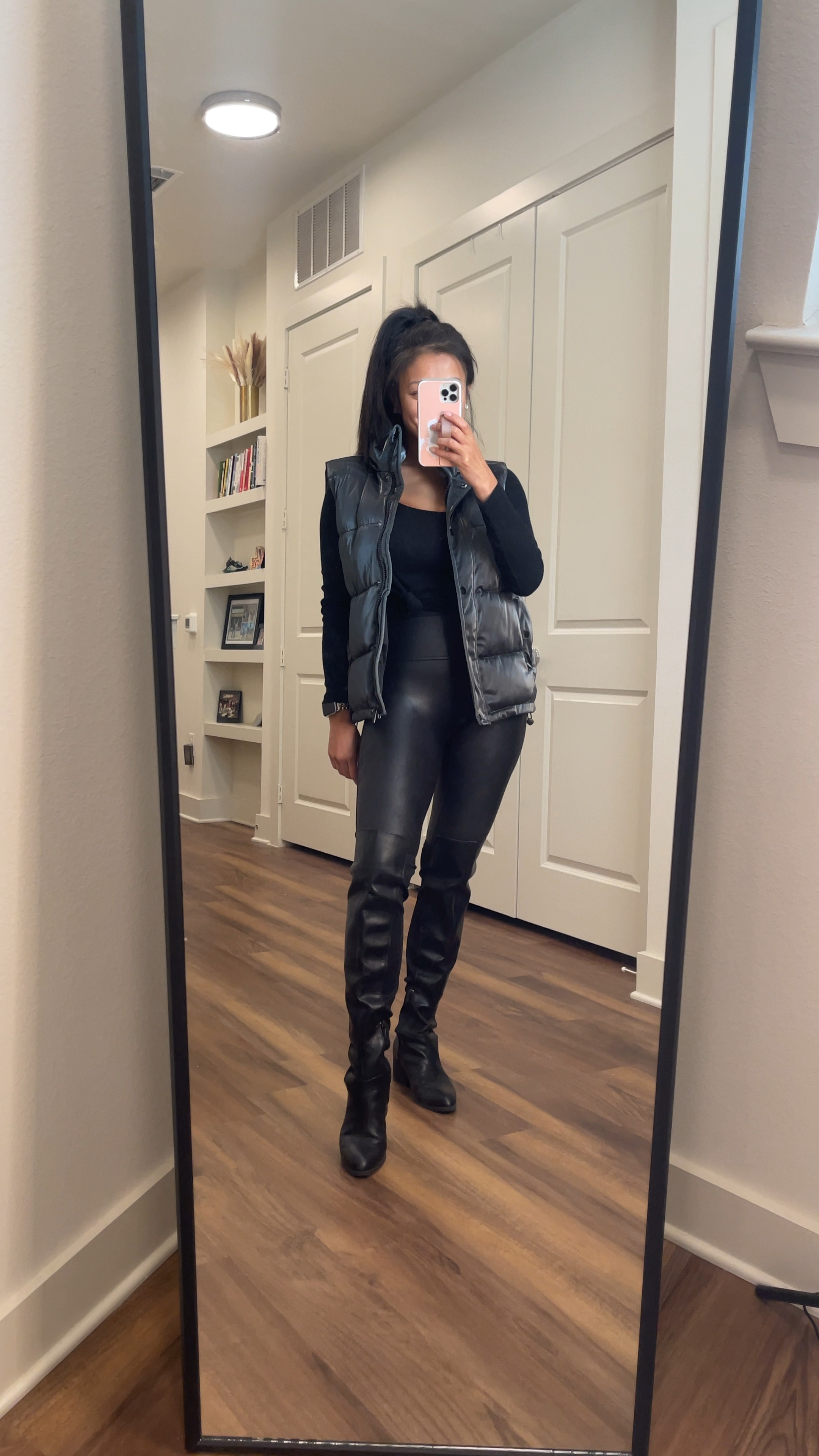 Fall/winter Outfit inspiration with faux leather spanx currently part of #nsale. Wearing medium petite and I’m 5’5"

#LTKsalealert #LTKstyletip