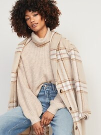 Cozy Shaker-Stitch Turtleneck Tunic Sweater for Women | Old Navy (US)