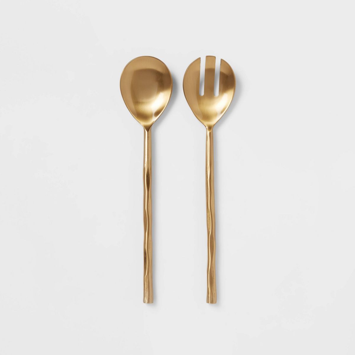 Metal Oval Serving Spoon and Fork Gold - Threshold™ | Target