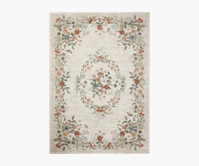 Laurel Strawberry Fields Medallion Cream Power Loomed Rug | Rifle Paper Co. | Rifle Paper Co.