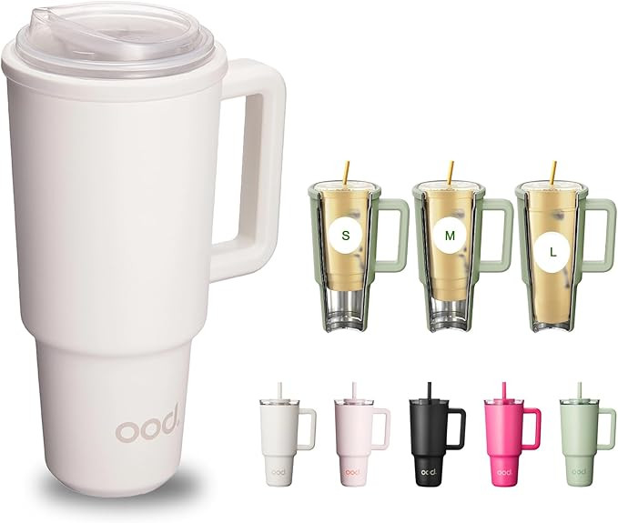 OOD OniVerso 40 oz Stainless Steel Insulated Tumbler with Handle and Straw, Iced Coffee Cup Holde... | Amazon (US)