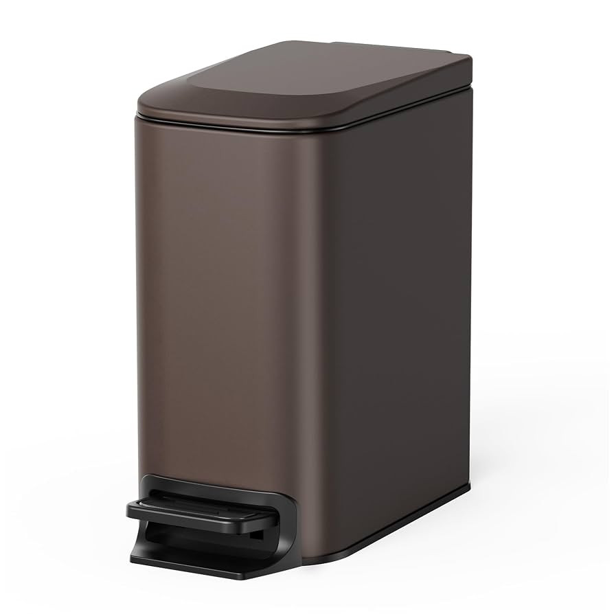 Cesun Small Bathroom Trash Can with Lid Soft Close, Step Pedal, 6 Liter / 1.6 Gallon Stainless St... | Amazon (US)