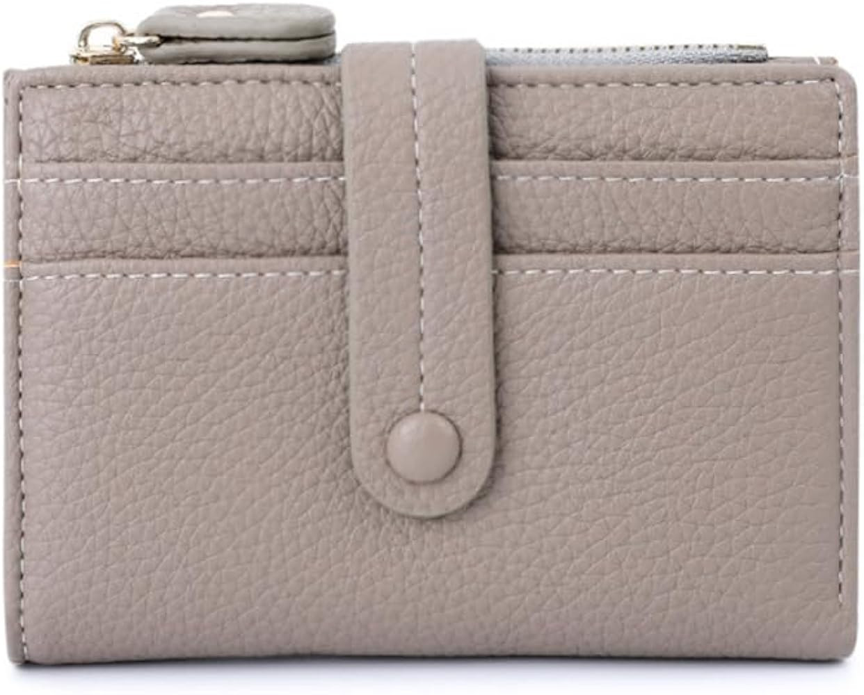 Women Small Wallet RFID Blocking PU Leather Pocket Wallet Bifold Card Holder with Zipper (Grey) | Amazon (US)