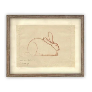 Vintage Framed Canvas Art  // Framed Easter Art // Vintage Rabbit Print // Vintage Bunny Sketch /... | Etsy (US)