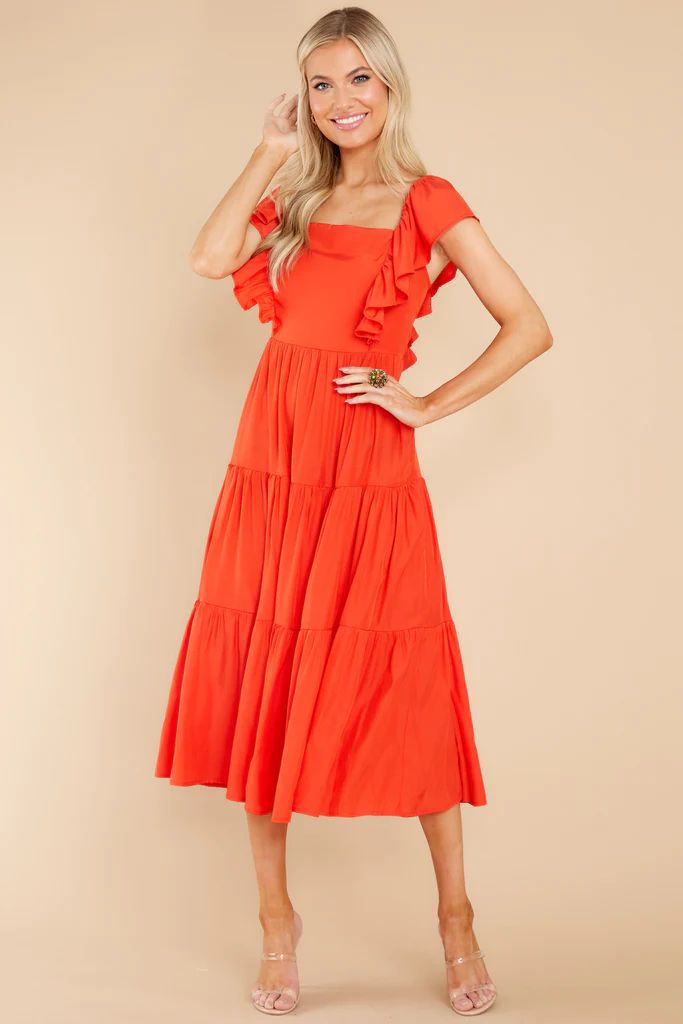 Smitten By You Red Midi Dress | Red Dress 