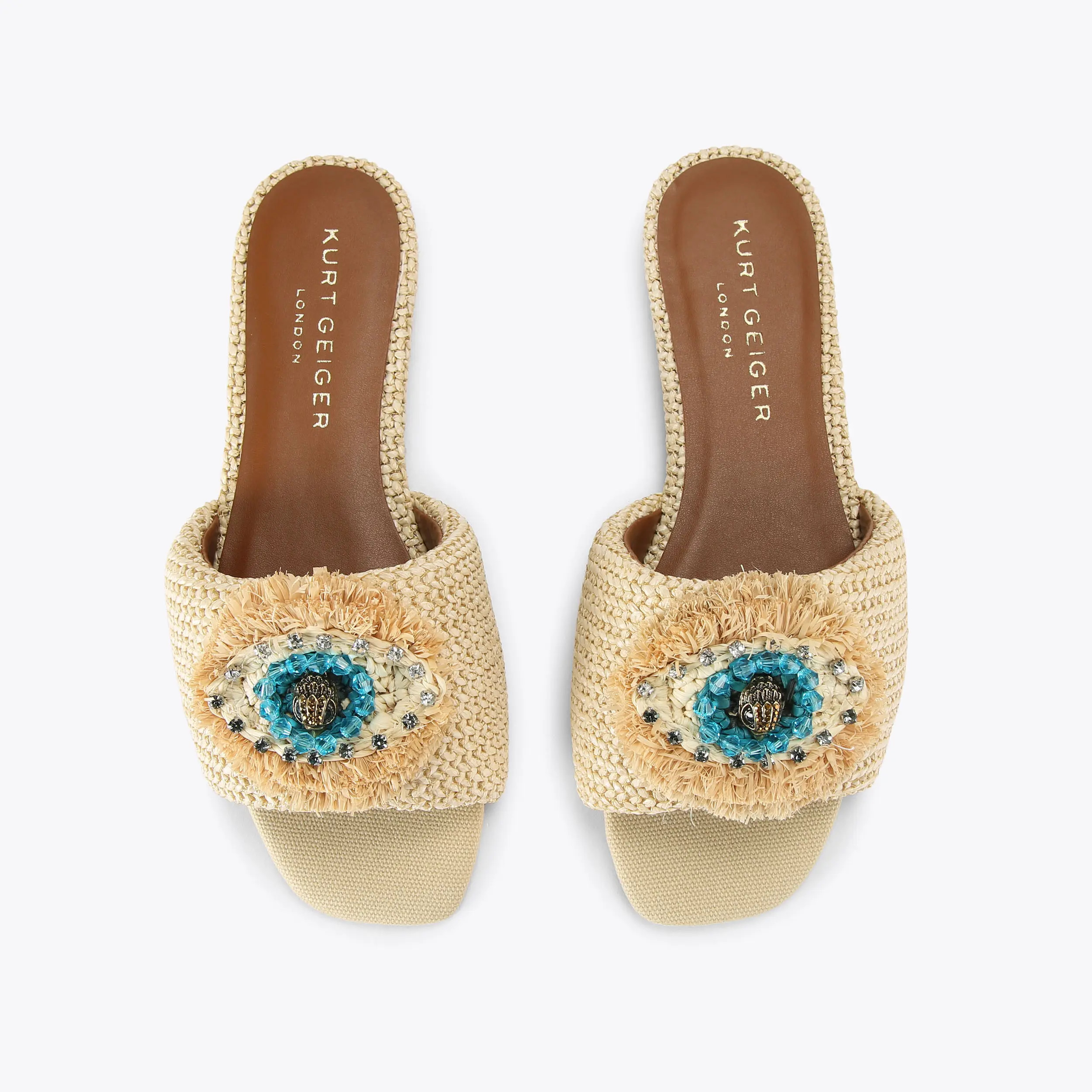 evil eye flat sandal | Kurt Geiger US