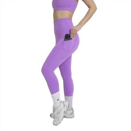 YITTY Active Women s UltraLuxe High-Waist Pocket Legging Athleisure 4-Way-Stretch Neon Violet 2X Regular | 27 Inseam | Walmart (US)