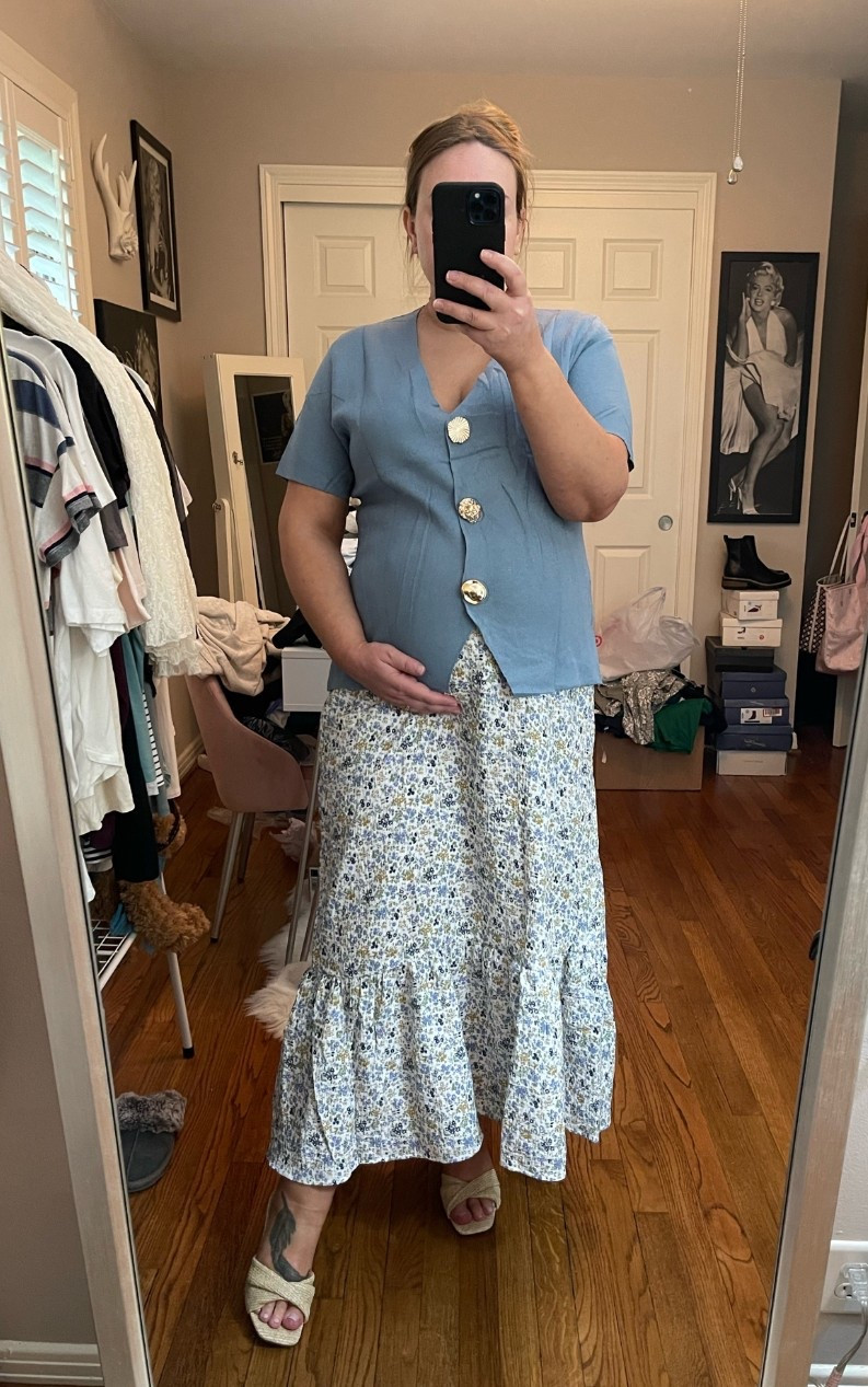Spring style, maxi skirt, spring outfit, floral skirt, spring sandals, target sandals, wedge sandals

#LTKBump #LTKMidsize #LTKootd