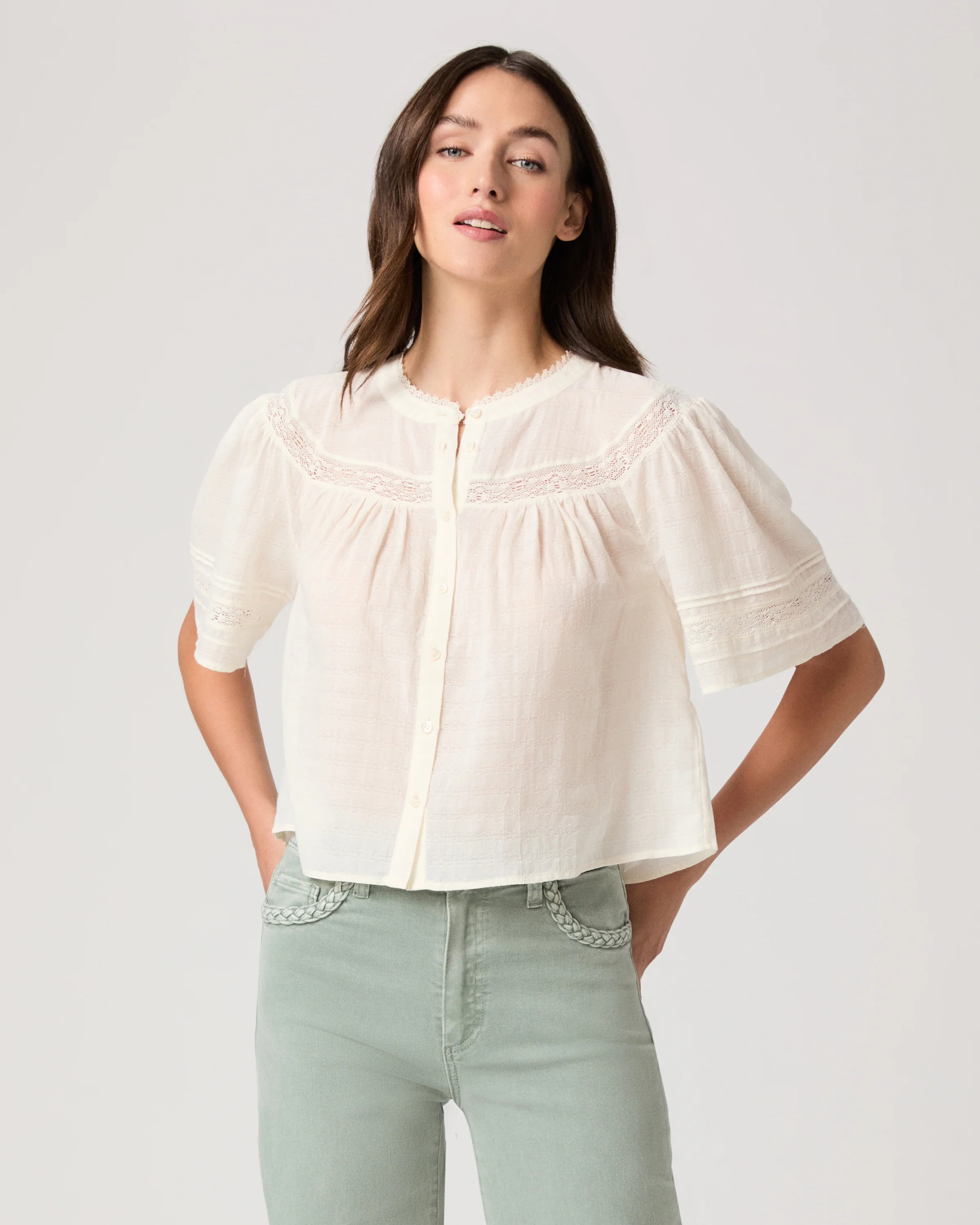 Pasadena Blouse - Ivory | Paige