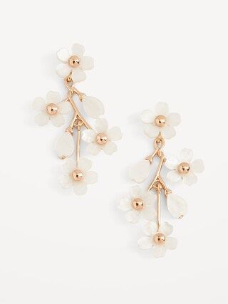 Gold-Tone Floral and Leaf Drop Earrings for Women | Old Navy (US)