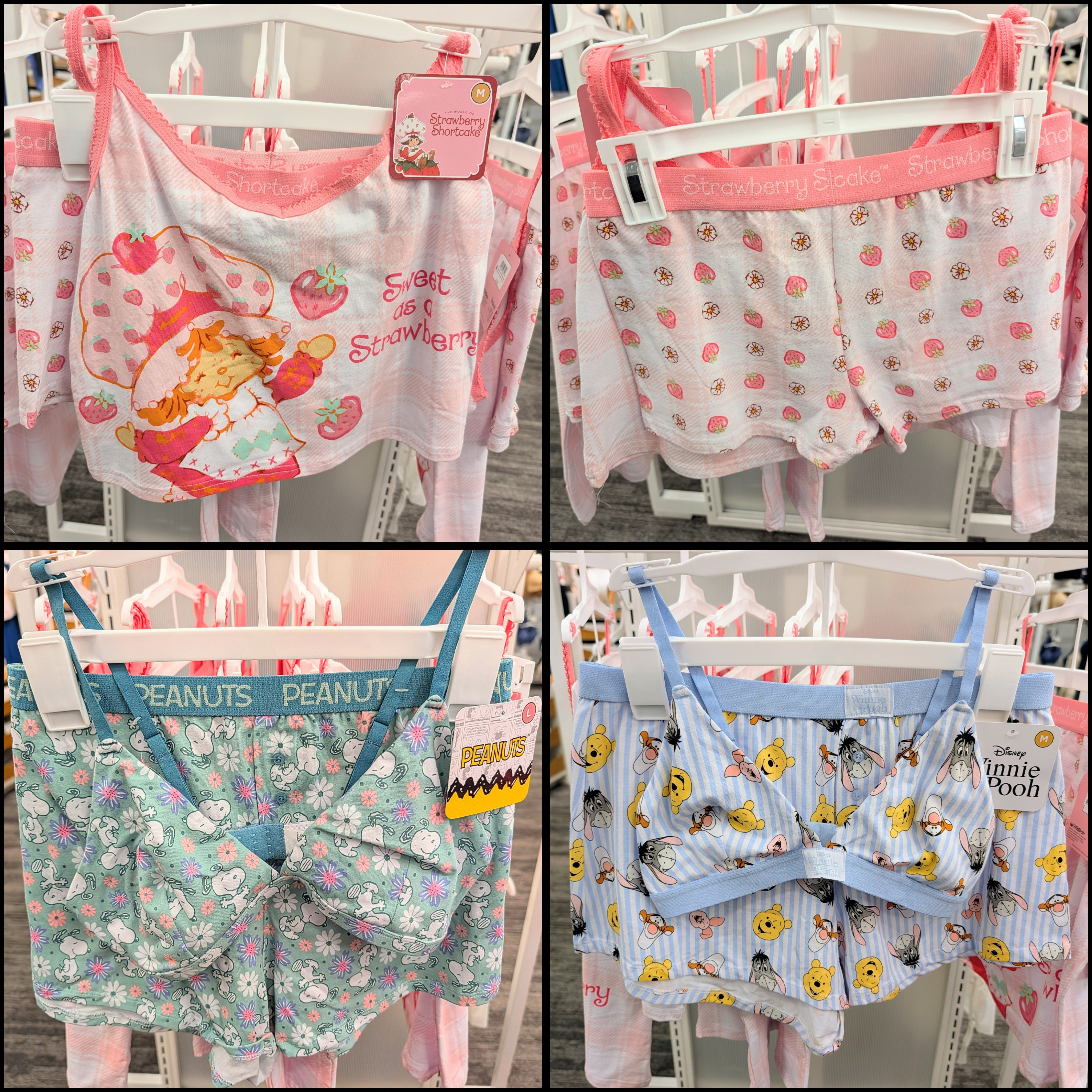New womens character cami and boxer sets at Target! 🍓🥜🍯


