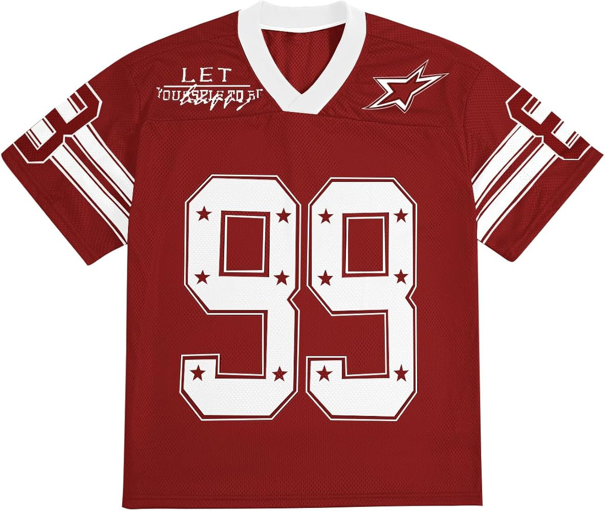 SOLY HUX Mens Jersey Y2k Baggy Shirts Graphic Tees Oversized V Neck Tshirts Summer Tops | Amazon (US)