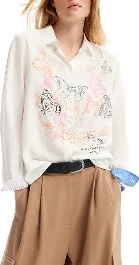 Cam Butterfly Graphic Button-Up Shirt | Nordstrom