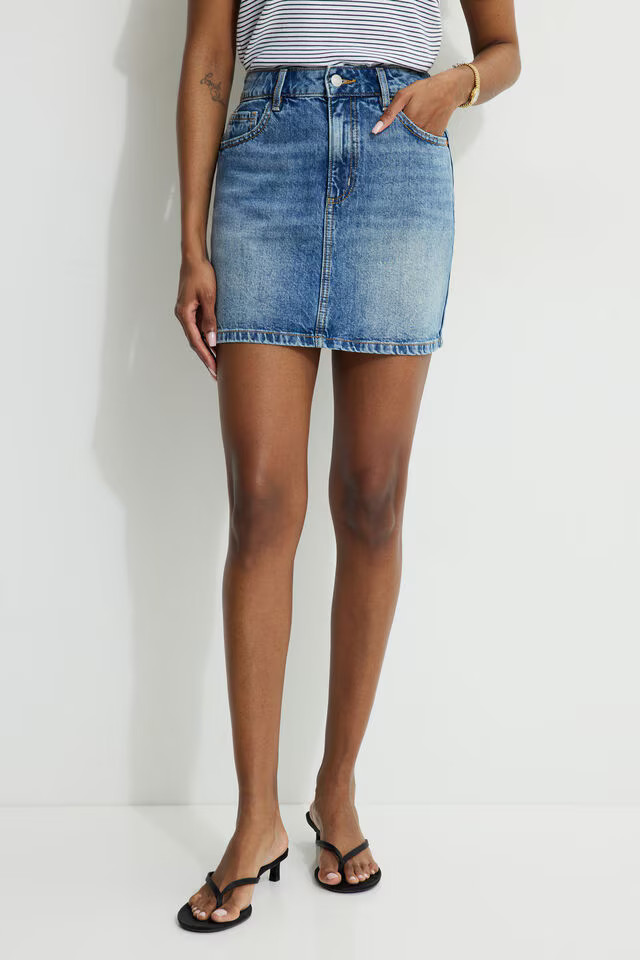Denim Mini Skirt | Dynamite Clothing