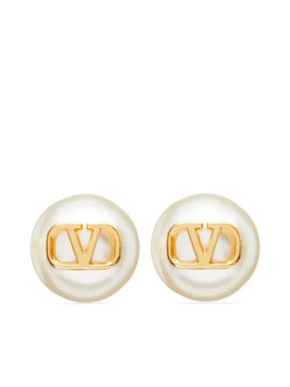 Valentino Garavani VLogo Signature Pearl Stud Earrings - Farfetch | Farfetch Global