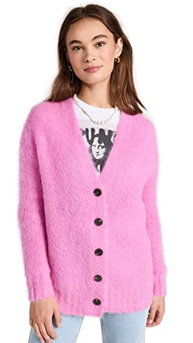 Rebecca Taylor Women's Brushed Mohair Cardigan, Peony, Pink, M-L | Amazon (US)