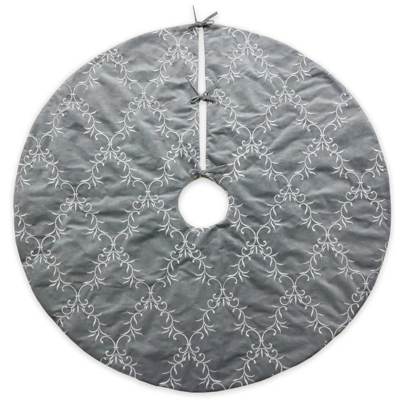 Andover Mills Kingon Christmas Floral Vine Luxury Embroidered Velvet Tree Skirt & Reviews | Wayfa... | Wayfair North America