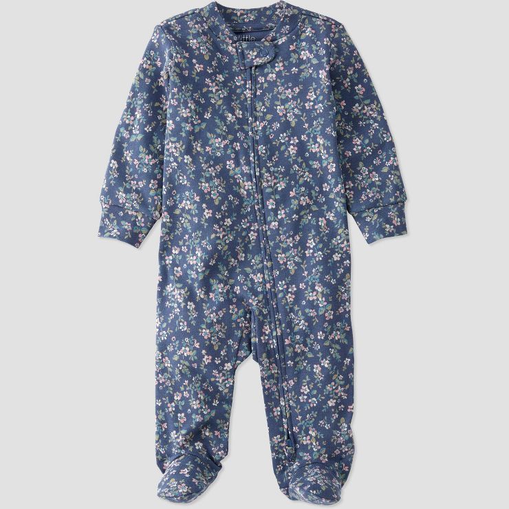 little Planet By Carter's Baby Floral Print Sleep N' Play - Blue | Target