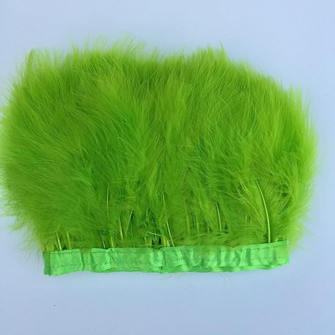 Shekyeon 2yards Marabou Turkey Feather Trim for Costume Decoration(Lime Green) | Amazon (US)