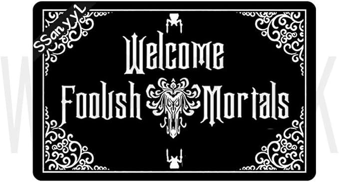 Funny Front Door Mat Welcome Foolish Mortals Mat Rubber Non Slip Backing Funny Doormat for Outdoo... | Amazon (US)