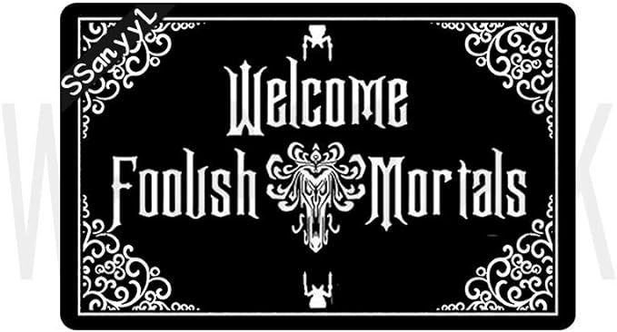 Funny Front Door Mat Welcome Foolish Mortals Mat Rubber Non Slip Backing Funny Doormat for Outdoo... | Amazon (US)