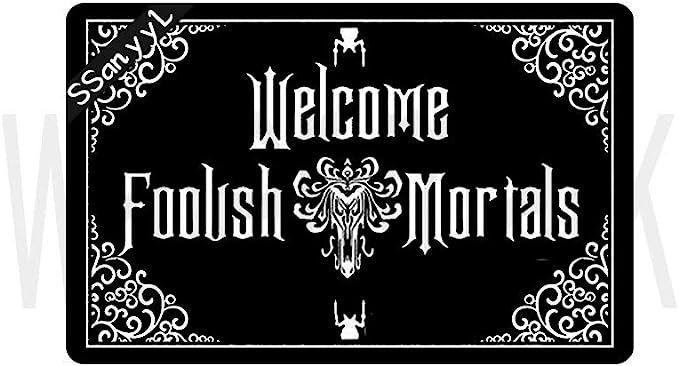 Funny Front Door Mat Welcome Foolish Mortals Mat Rubber Non Slip Backing Funny Doormat for Outdoo... | Amazon (US)