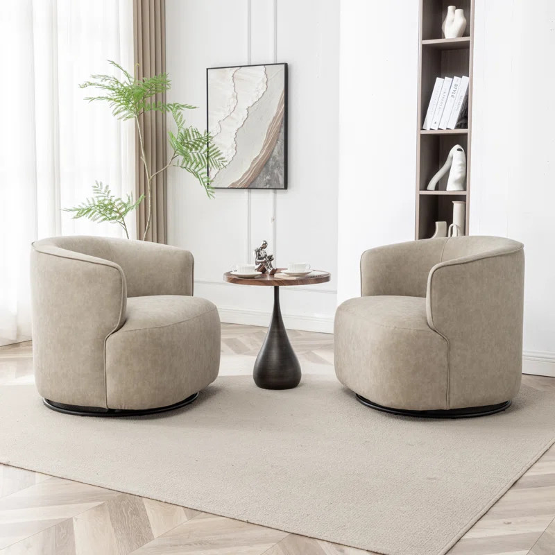 Jalena Upholstered Swivel Barrel Chair | Wayfair North America