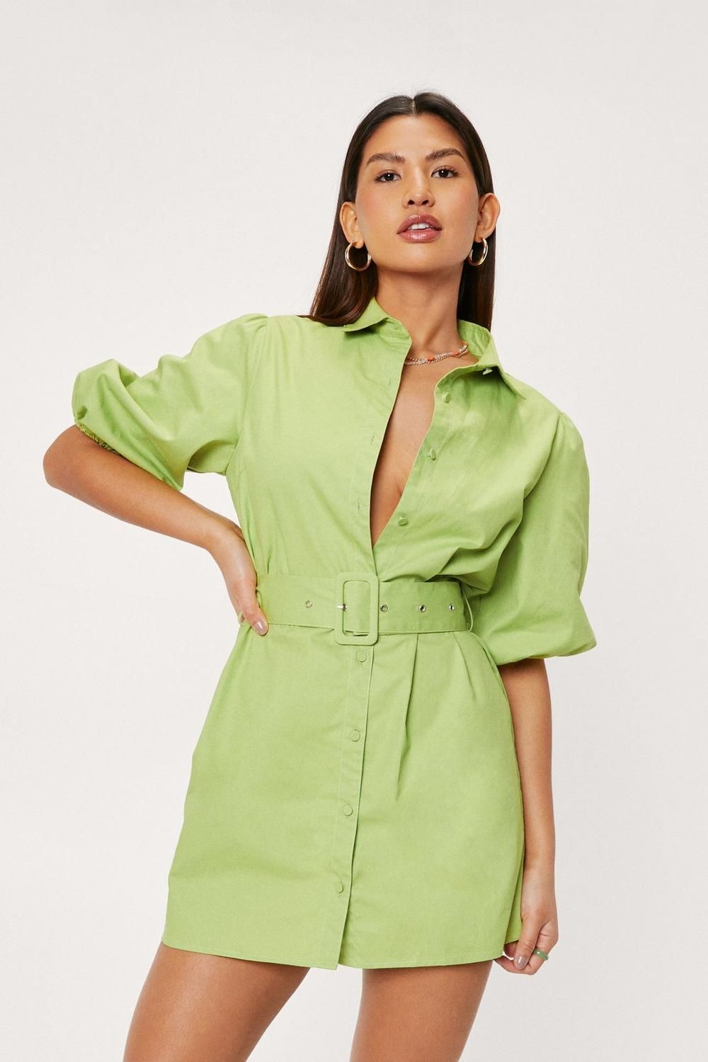 Belted Poplin Mini Shirt Dress | NastyGal (UK, IE)