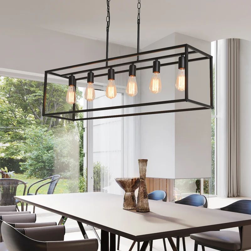 Barineau 6 - Light Dimmable Kitchen Island Square / Rectangle Chandelier | Wayfair North America