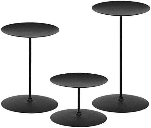 smtyle Pillar Candle Holders Set of 3 Centerpieces Plate for Tables or Fireplace with Black Metal... | Amazon (US)