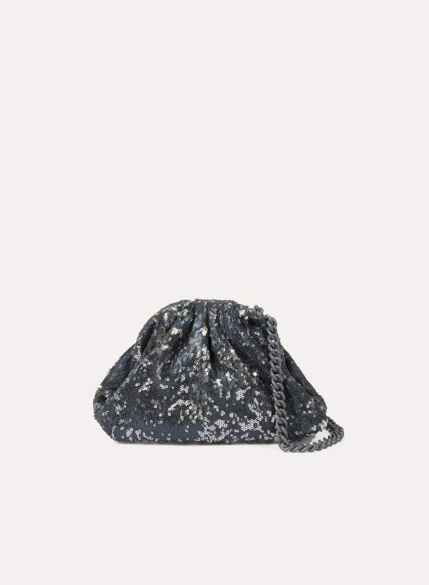 Maria La Rosa - Paillettes Mini Game Clutch - Dark Grey | Jones & Daughters