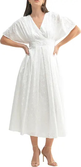 Mila Mae Dolman Sleeve Eyelet A-Line Dress | Nordstrom | Nordstrom