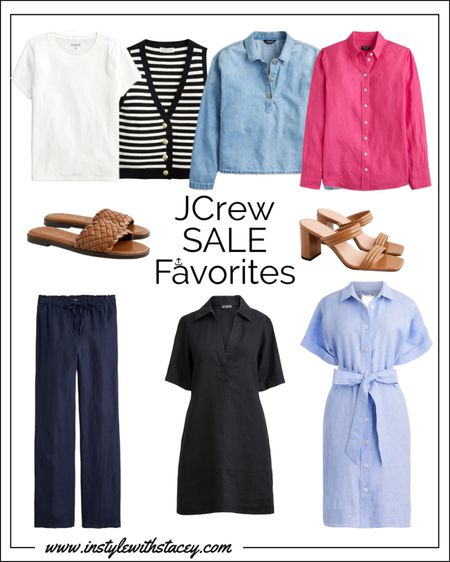 JCrew is having their “Spring Event” Sale! These are in my bag! I can always use a new white tea and this is a good one. I am loving this striped vest. A chambray shirt is always a good idea and why not add some pretty pink to your closet. These brown shoes go with everything navy linen pants are Summer staple as well as comfortable linen dresses! 

#LTKsalealert #LTKSeasonal #LTKover40