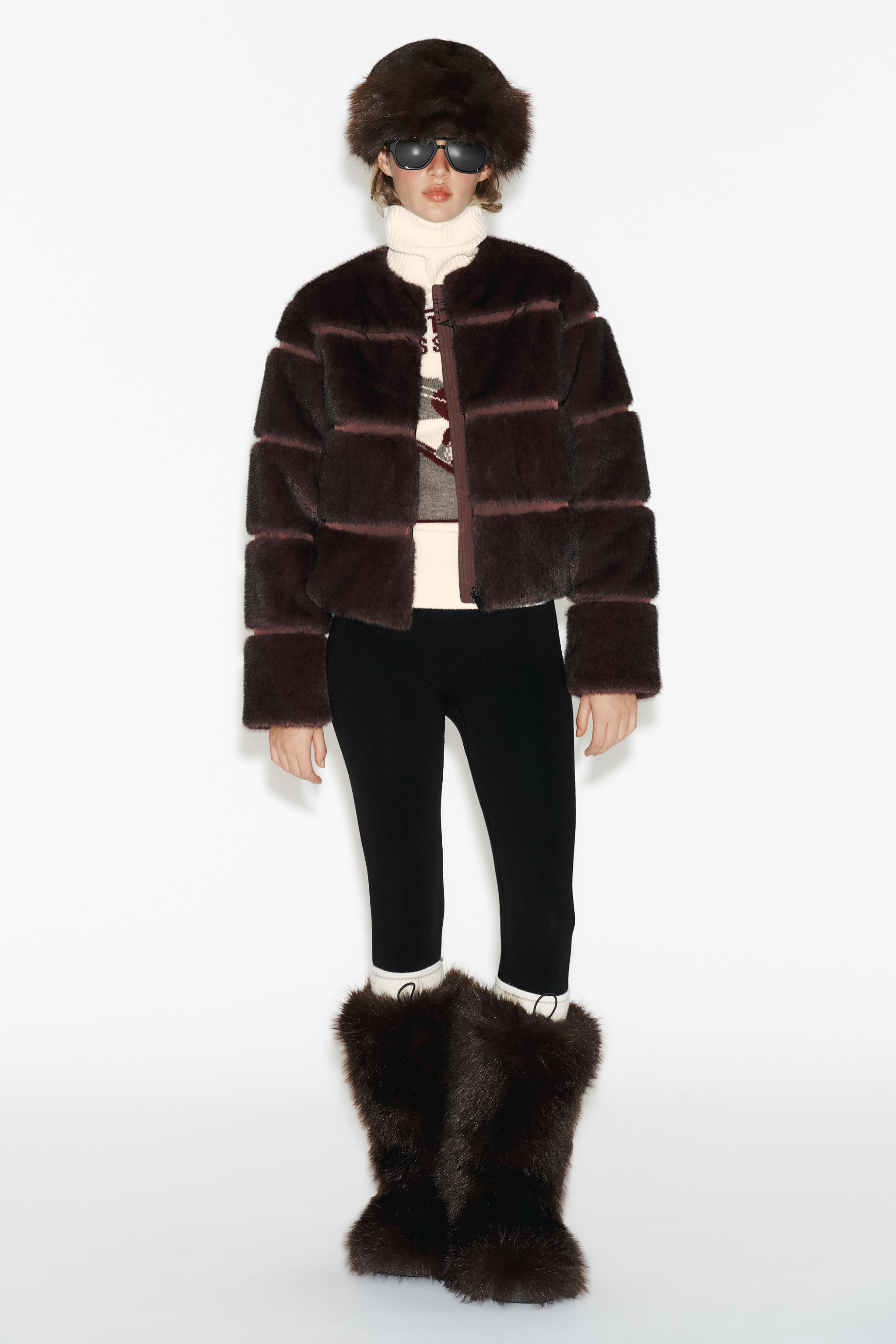 SHORT FAUX FUR COAT HEIQ XREFLEX™ SKI COLLECTION | Zara US
