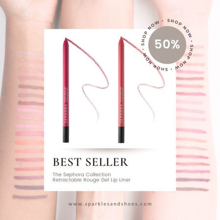 The Retractable Rouge Gel Lip Liner is the best selling product from the Sephora Collection line. All shades are part of the current #Sephora sale and these two shades, nectarine and dragon fruit, are 50% off!   #beauty #lipliner #matte #sephoracollection #salealert

#LTKsalealert #LTKxSephora
