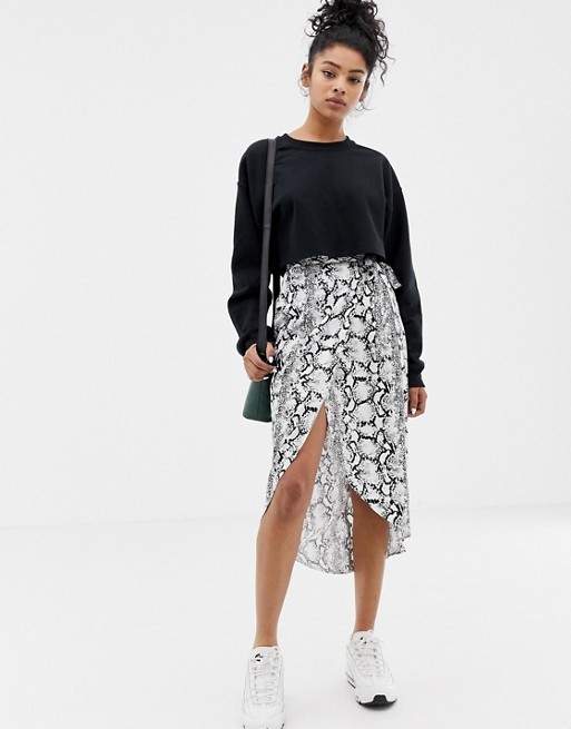 ASOS DESIGN snake print wrap midi skirt | ASOS US
