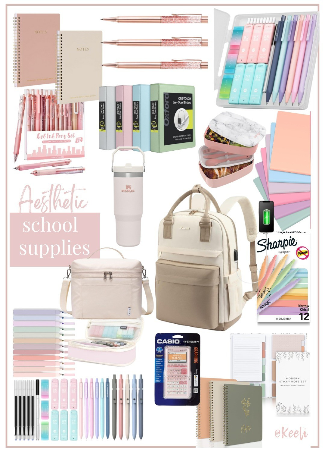 Aesthetic, cute, school supplies! 🎀I just got the glitter pens and love them. They came with extra ink too.#schoolsupplies #aesthetic #preppy #middleschool #highschool #cuteofficesupplies 

#LTKBacktoSchool #LTKKids #LTKFindsUnder50