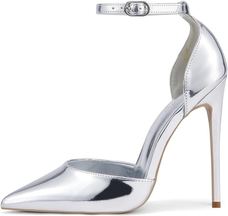 Elisabet Tang High Heels, Women Pumps D'Orsay Ankle Strap Pointed Toe Stiletto Heels Party Weddin... | Amazon (US)