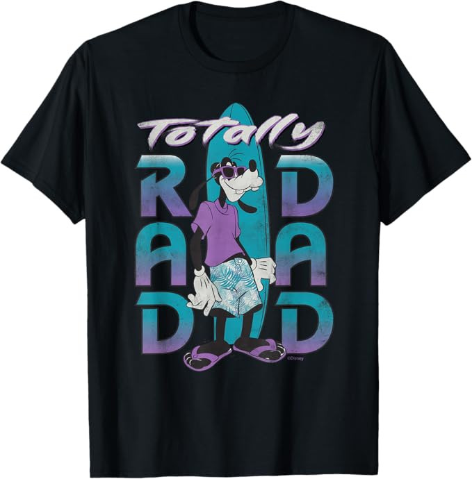 Disney Goofy Totally Rad Dad Father’s Day Surfing Distressed T-Shirt | Amazon (US)