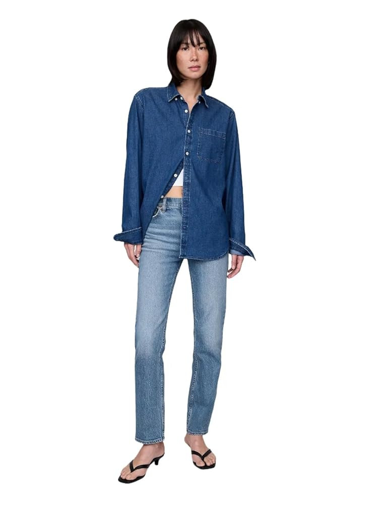 Gap Womens High Rise 90s Straight Fit Denim Jeans | Amazon (US)
