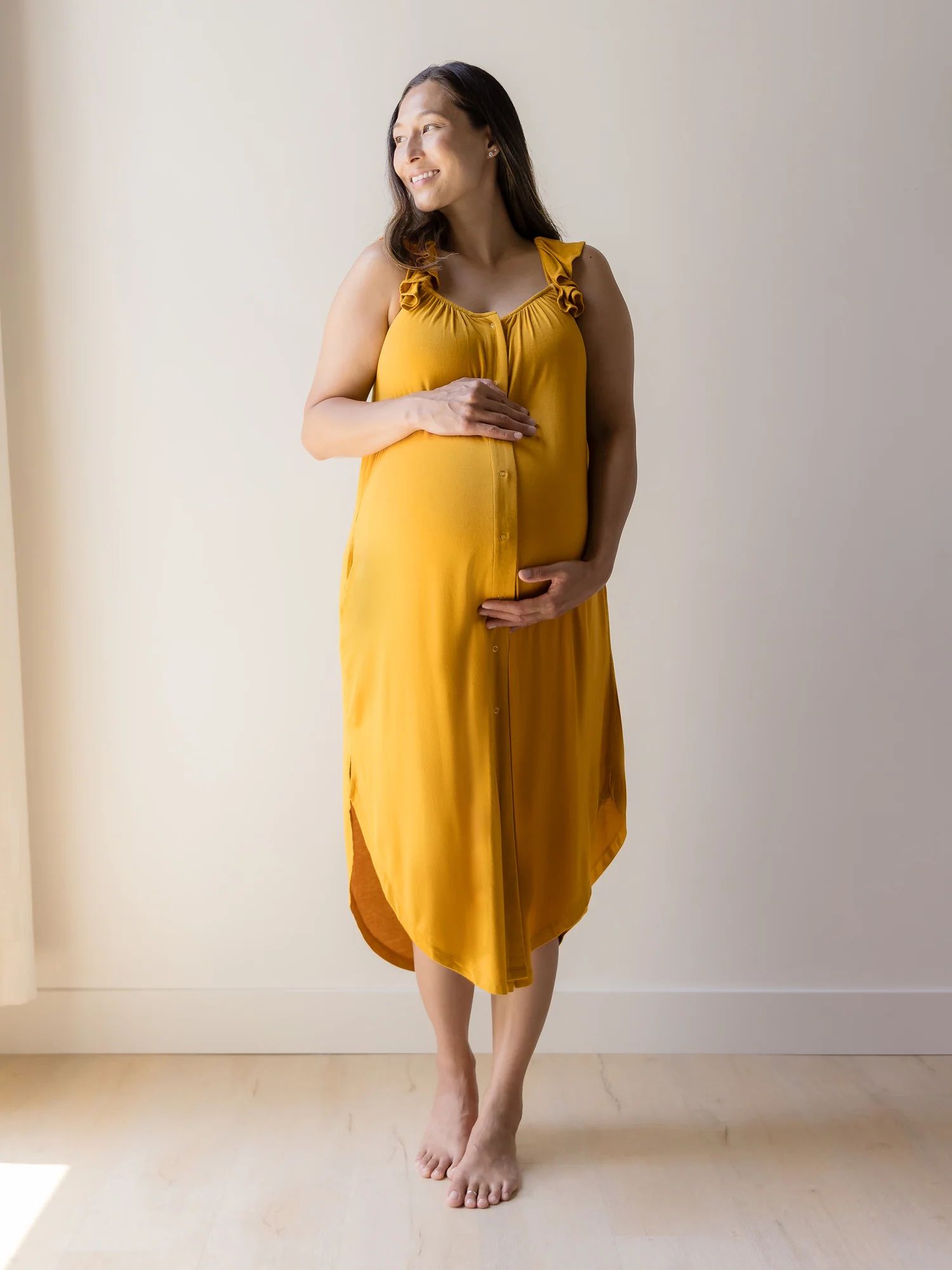 Ruffle Strap Labor & Delivery Gown | Honey - Kindred Bravely | Kindred Bravely