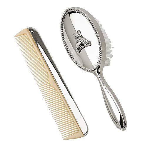 Teddy Bear Silver Tone 6 inch Nickel Plated Metal Brush and Comb Kit Set | Amazon (US)
