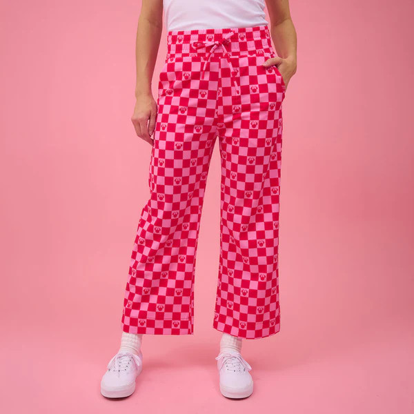 Disney Audrey Wide Leg Pants, Magenta Check | Albion Fit