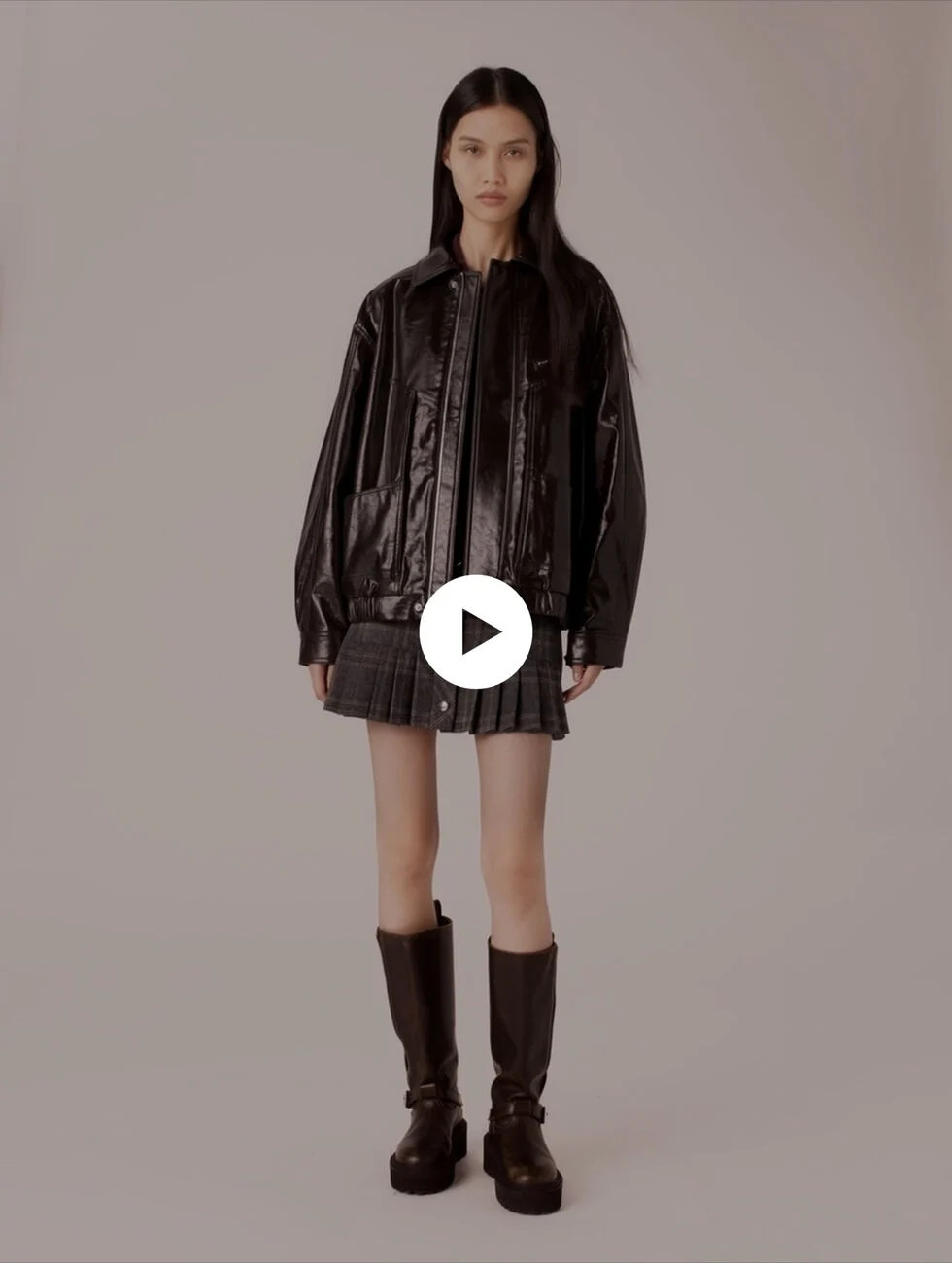 Crackled faux leather jacket Brown for Women | Maje | Maje US