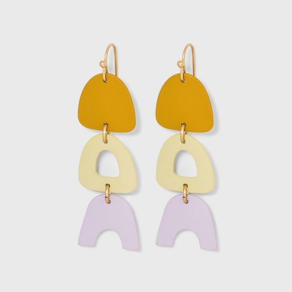 Sprayed Arc Solid and Cutout Drop Earrings - Universal Thread™ | Target