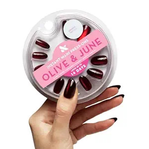 Olive & June Instant Mani Press-On Nails | (Glue) Medium, Oval 42 Fake Nails, 21 Sizes | Non-Toxi... | Amazon (US)